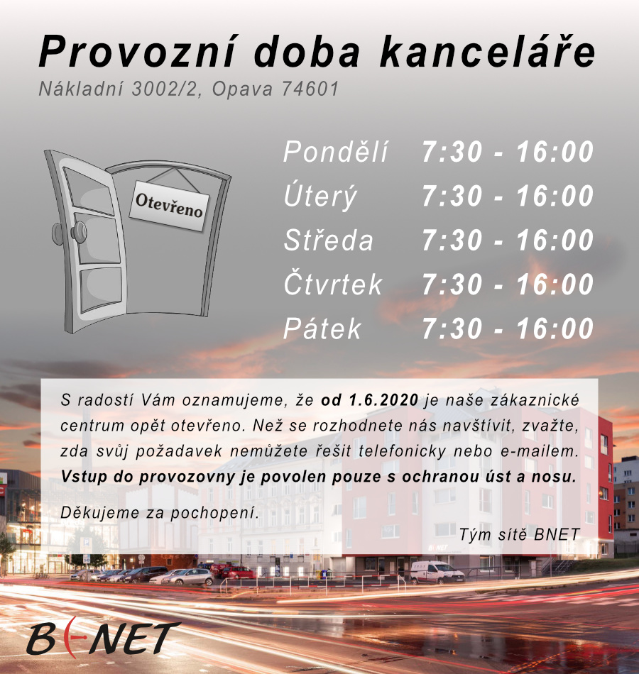 Provozní doba zákaznického centra